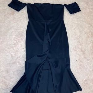 BNWT Boohoo off the shoulder fish tail dress